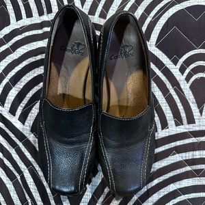 Leather Wedge Loafers